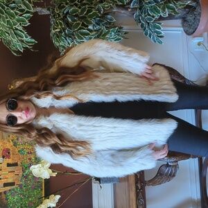 Natural blue fox jacket, size S.